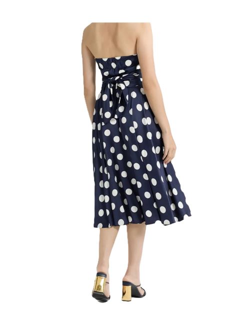 Patou Halterneck Midi Dress Patou | DR16102075064NAVY POLKA DOTS 5064